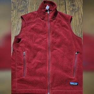 Patagonia Mens Synchilla Zip Front Fleece Vest Size Large Black Pocket